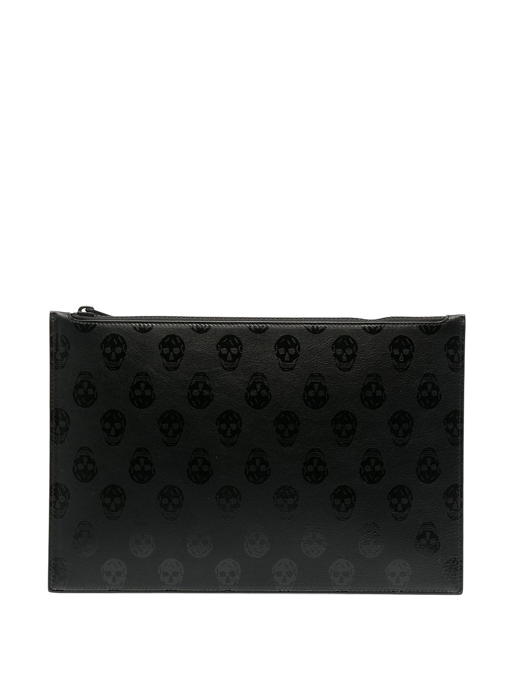 skull-print zipped clutch bag - 1