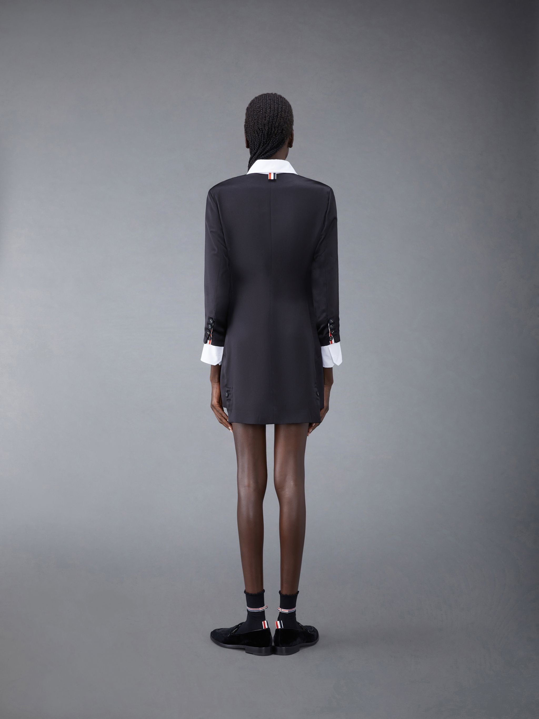 Crepe Back Satin and Poplin Seamed Sport Coat Dress - 3