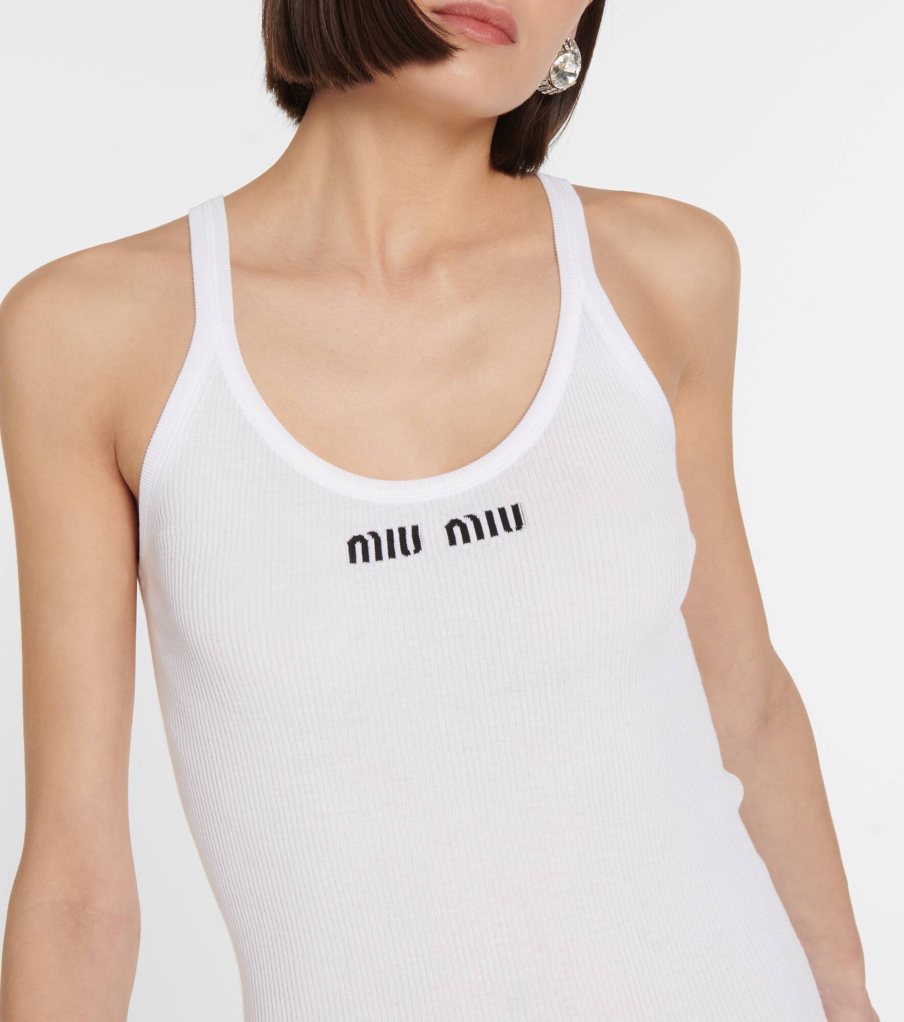 Logo cotton jersey midi dress - 4