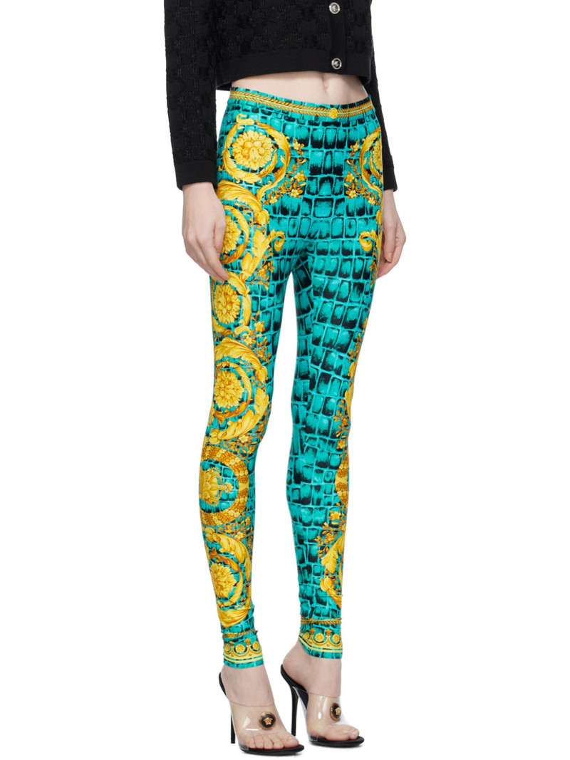 Barocco-print slip-on leggings 2