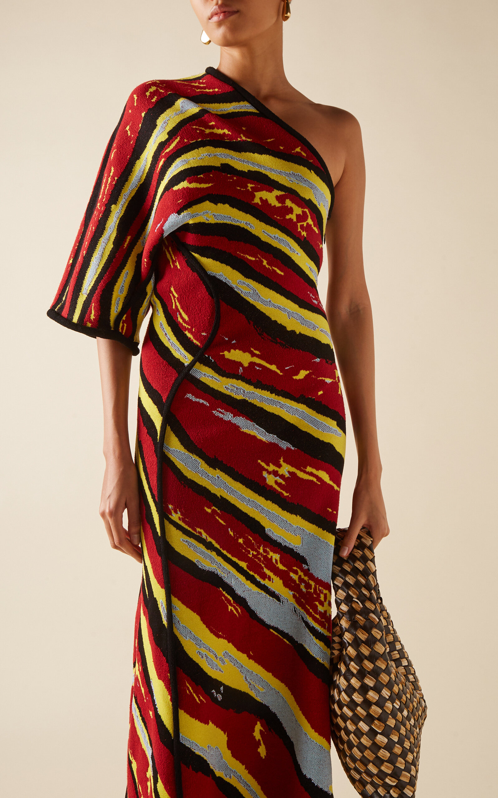 One-Shoulder Jacquard-Knit Maxi Dress multi - 3