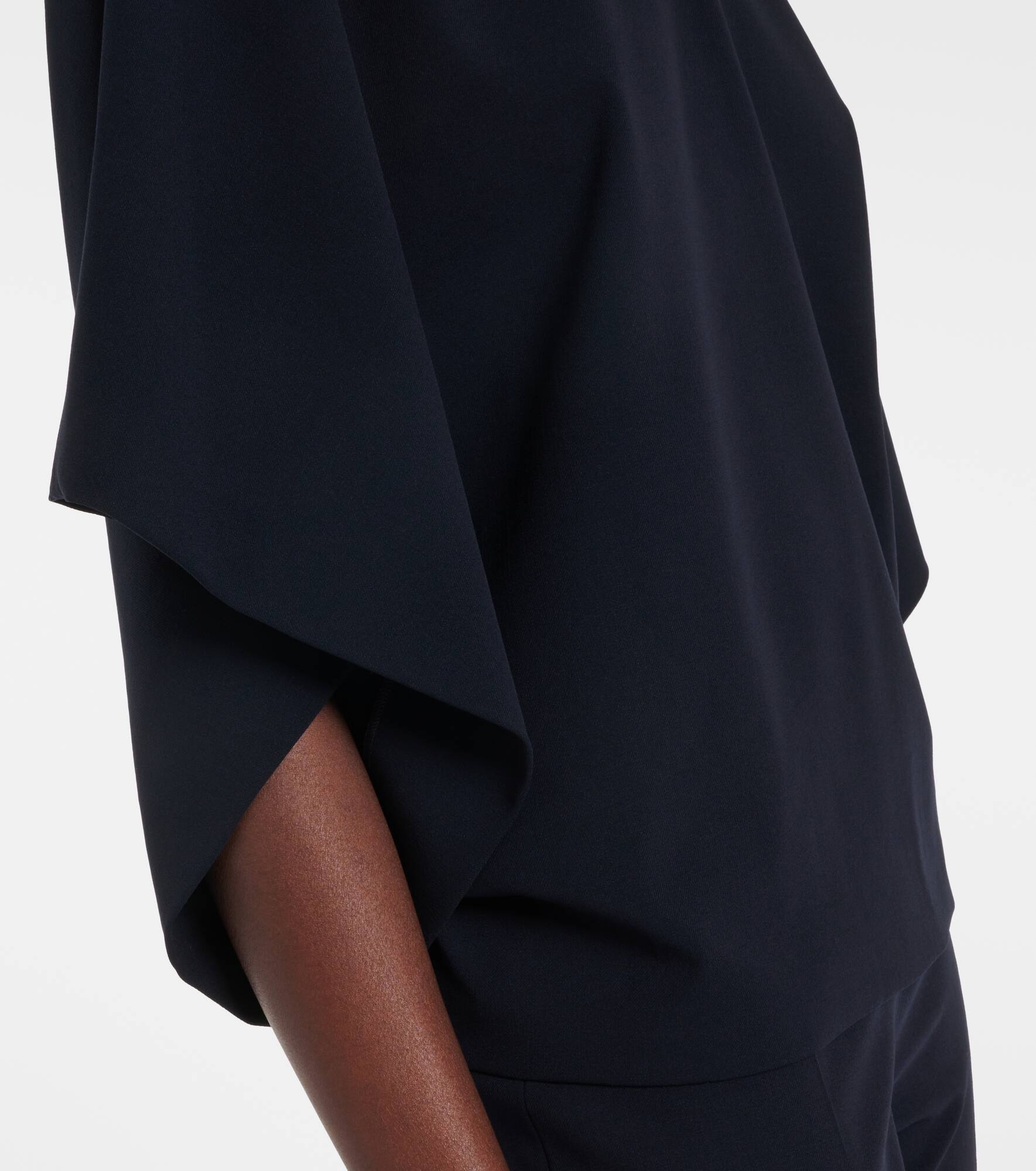 Tenley draped wool-blend crêpe top - 5