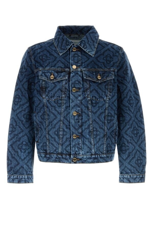 Printed denim jacket - 1