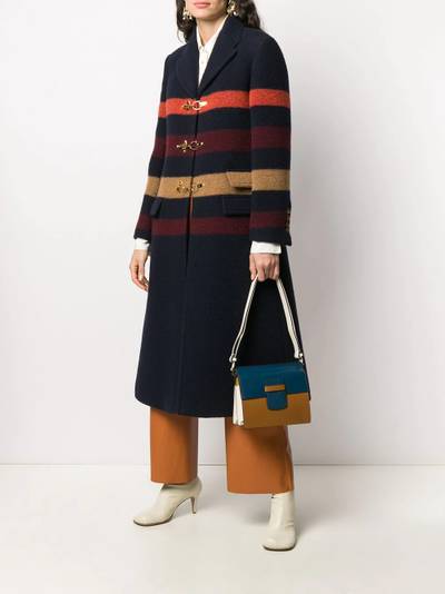 Lanvin stripe-detail buckle coat outlook