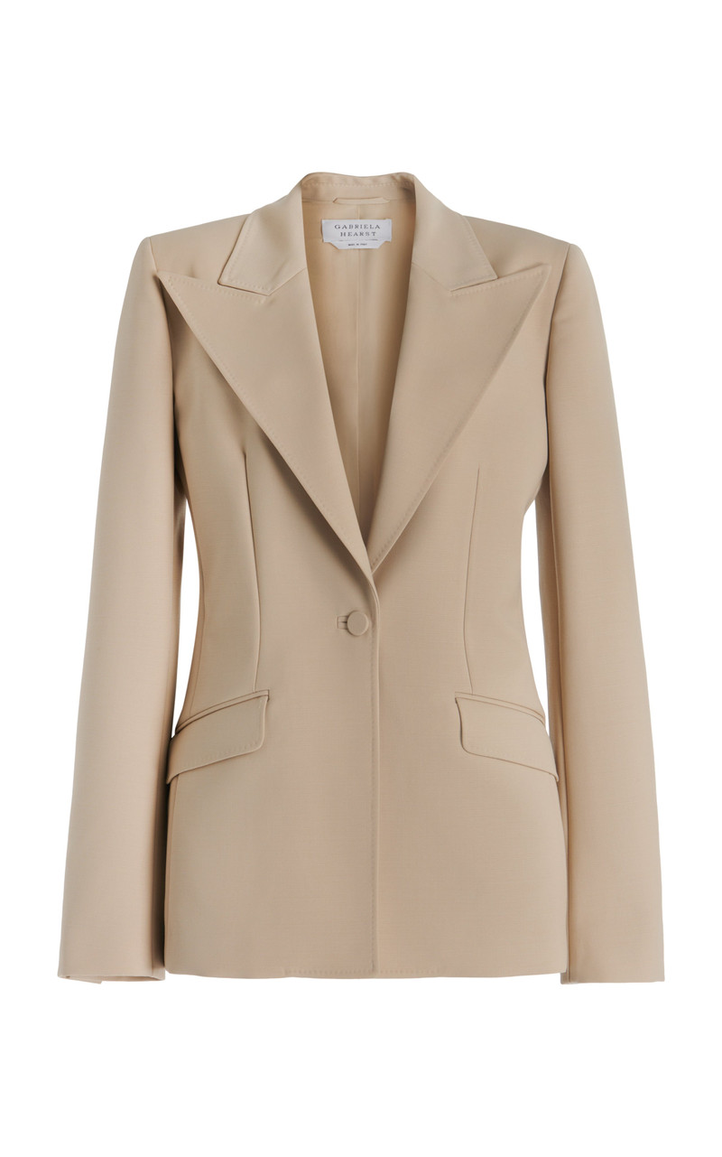 Leiva Blazer in Khaki Wool - 1