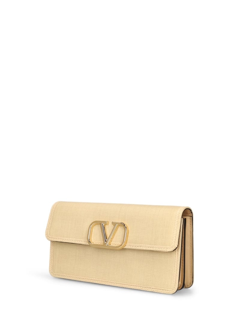 Vlogo signature raffia wallet w/chain - 2