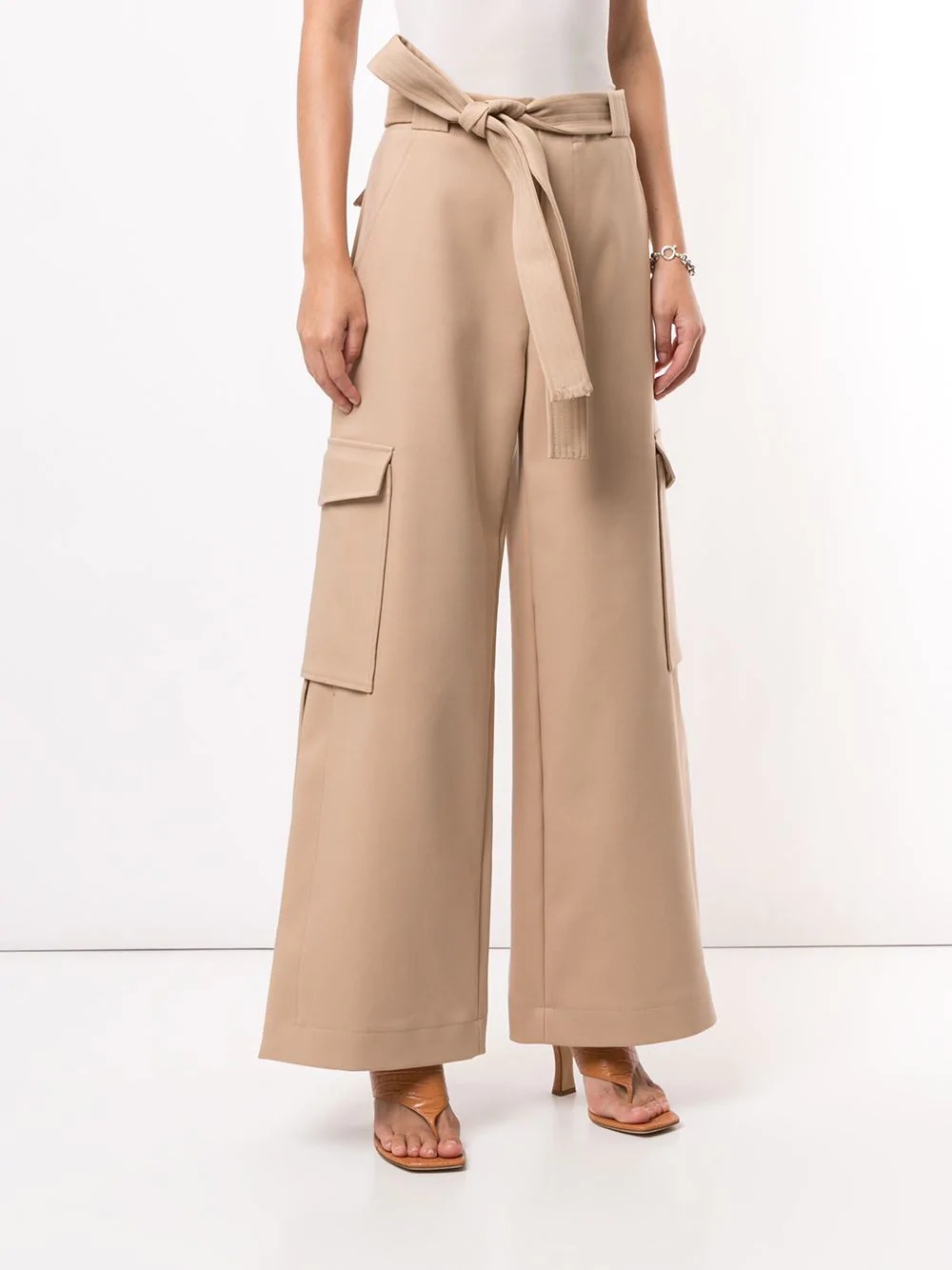 wide-leg cargo trousers - 3