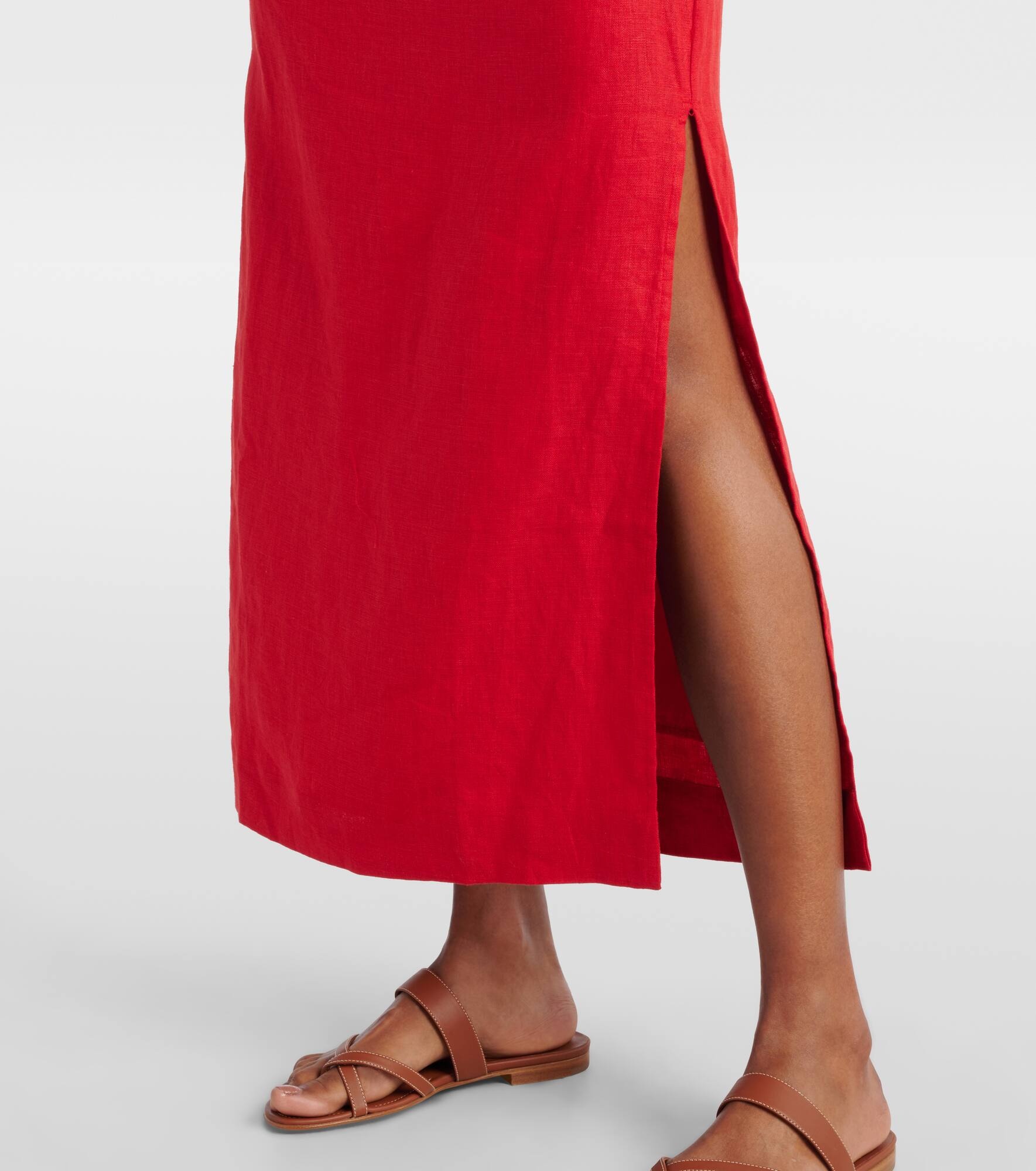 Jomana one-shoulder linen midi dress - 5