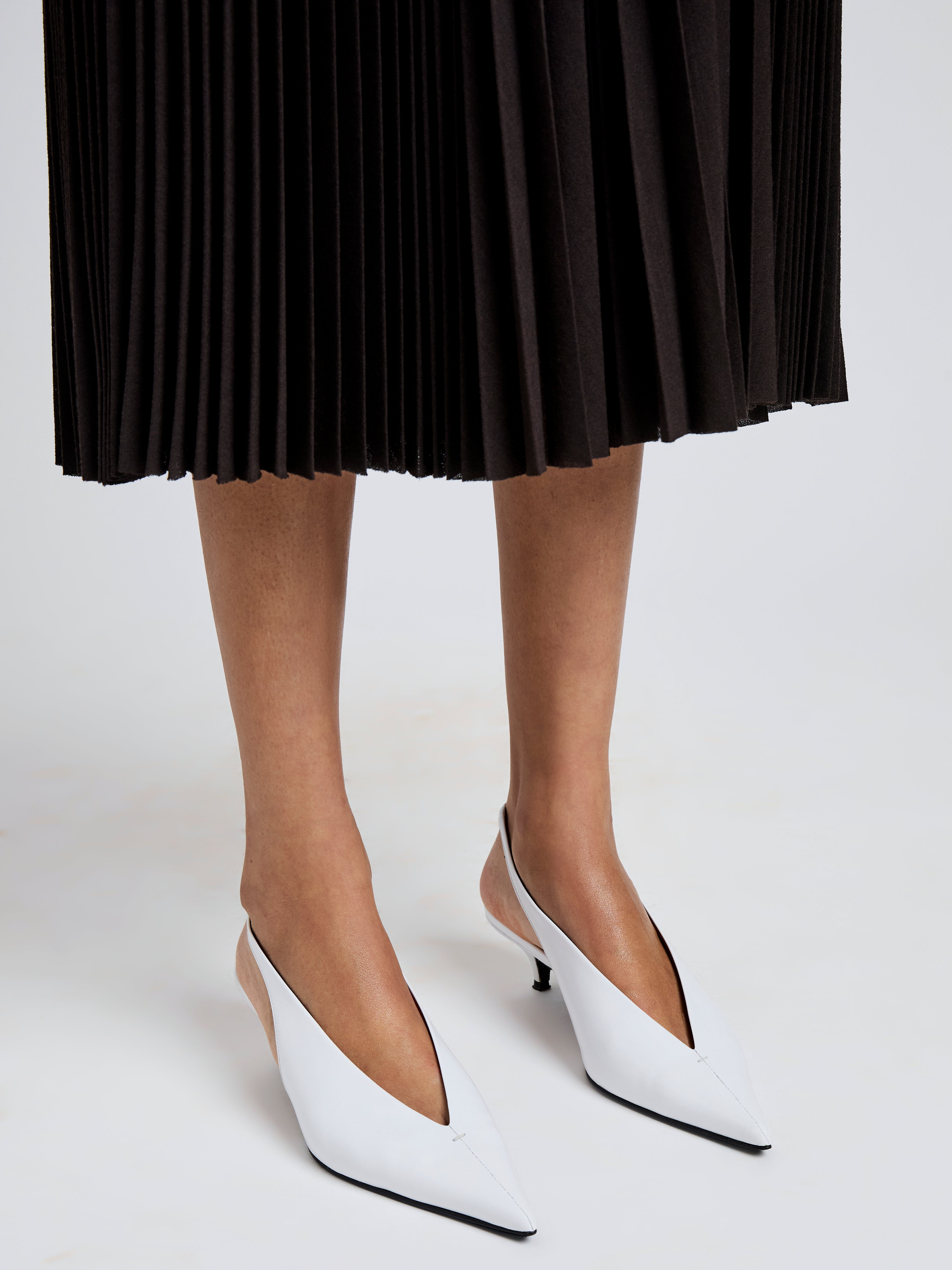Slash Slingbacks in Polished Calf - 4
