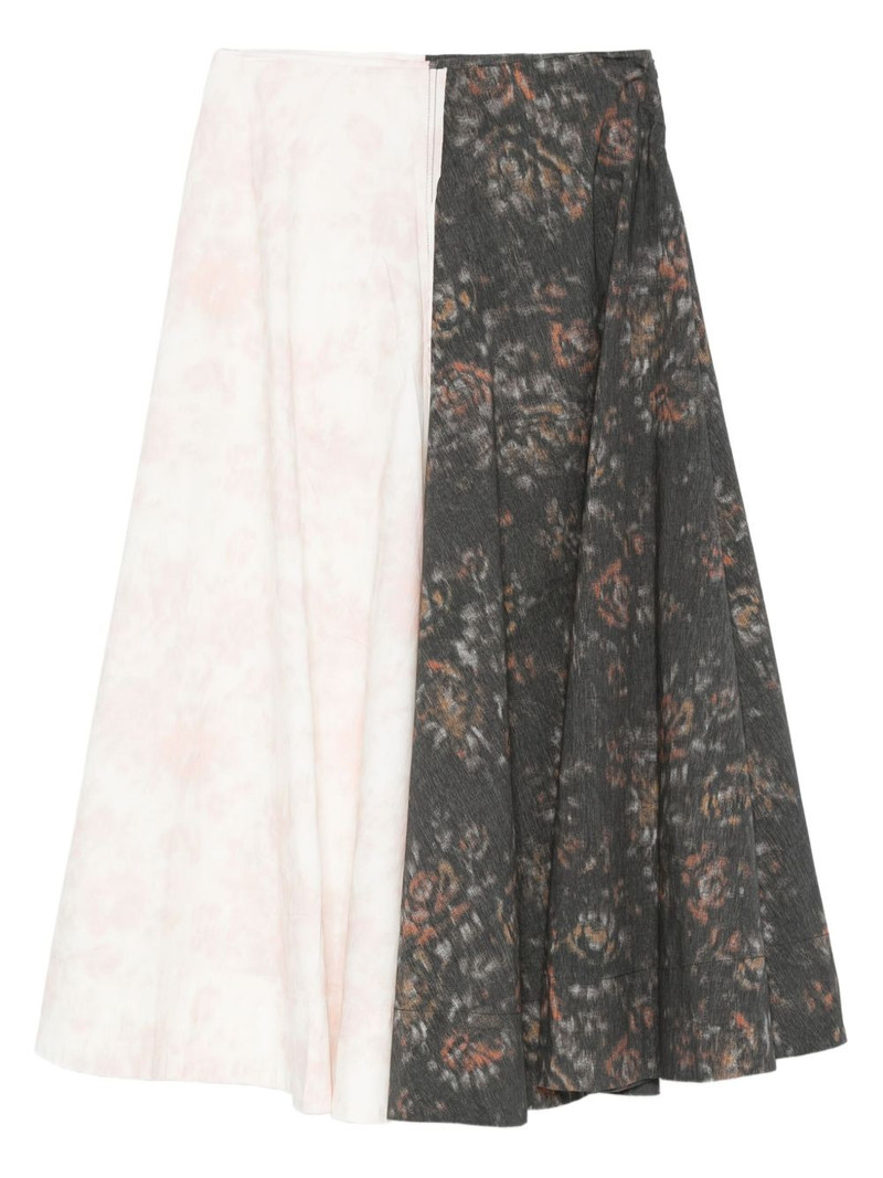 floral-print panelled skirt 1