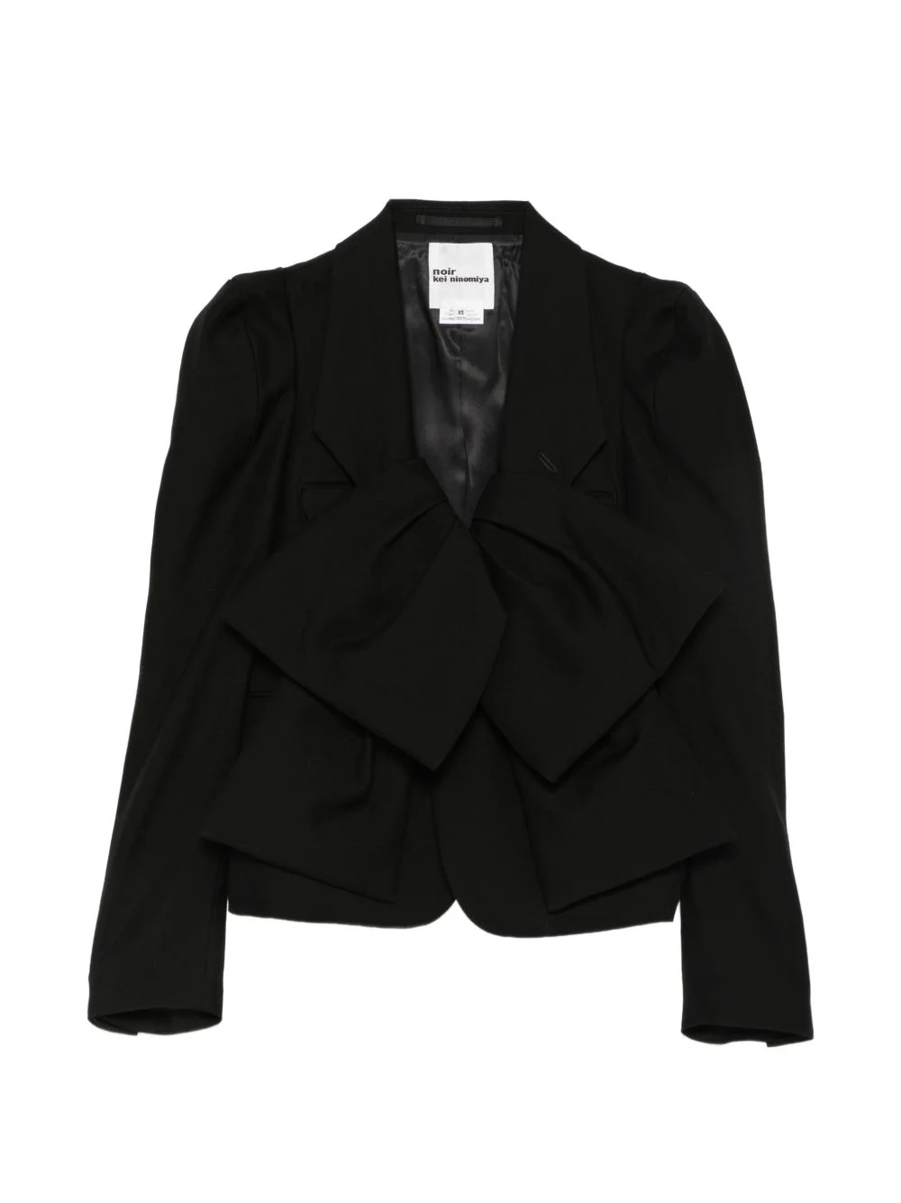 bow-embellished wool blazer - 1