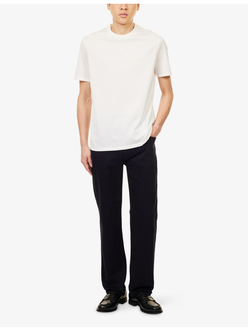 EMPORIO ARMANI Embossed-Brand Relaxed-Fit Cotton-Jersey T-Shirt outlook