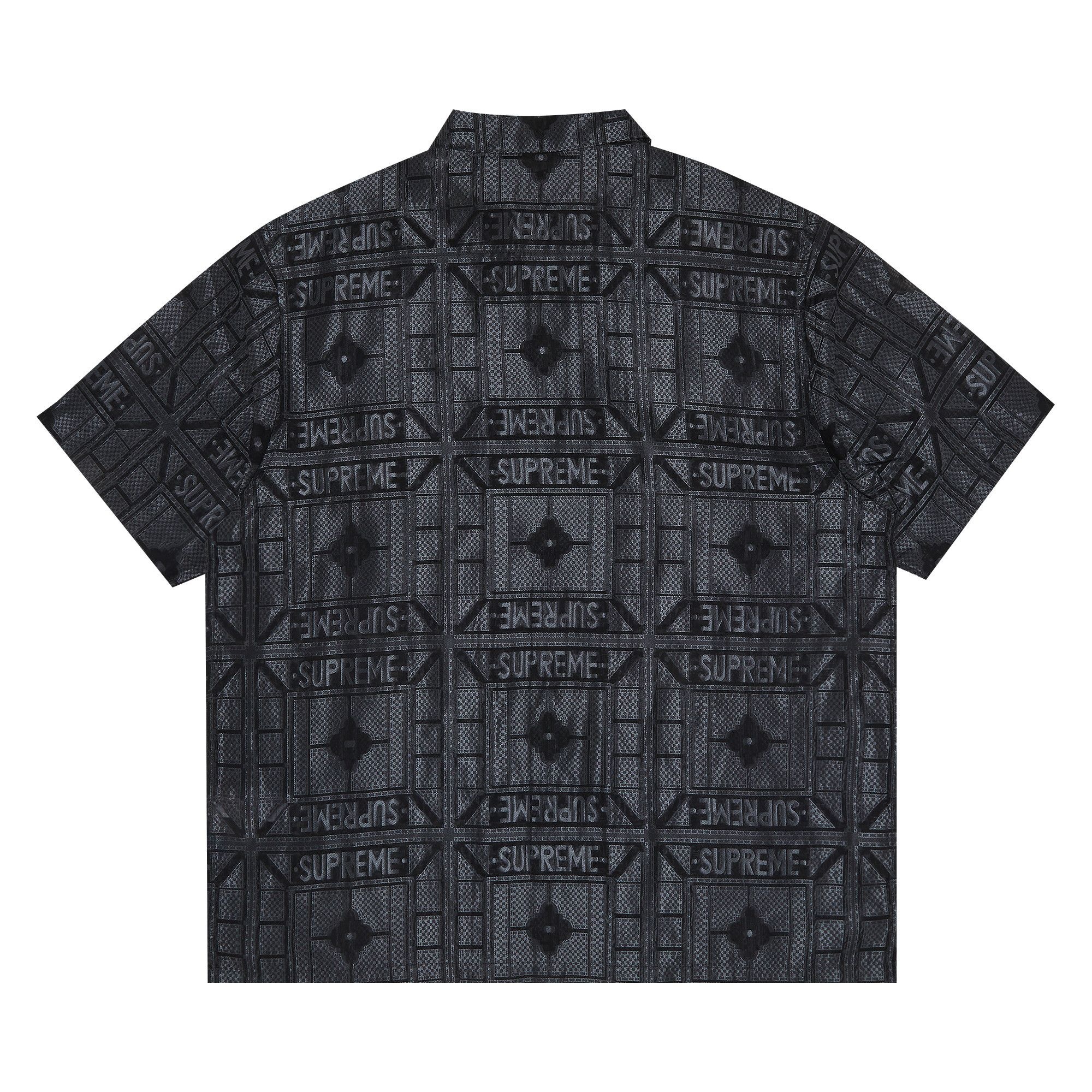 Supreme Supreme Tray Jacquard Short-Sleeve Shirt 'Black' | REVERSIBLE