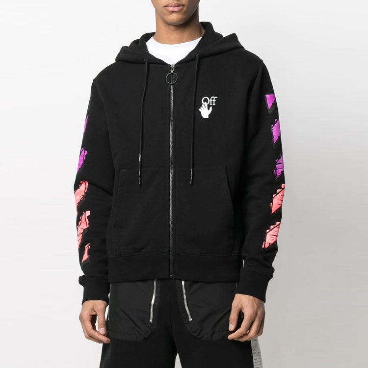Off-White SS21 Gradient Zipper Classic Jacket Ordinary Version Black OMBE001R21FLE0021032 - 4