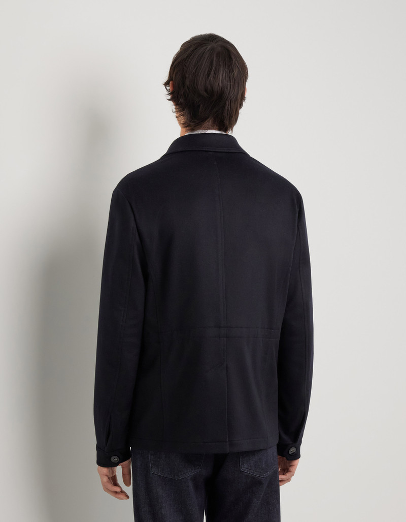 NAVY BLUE PURE CASHMERE JACKET - EXCLUSIVE 4