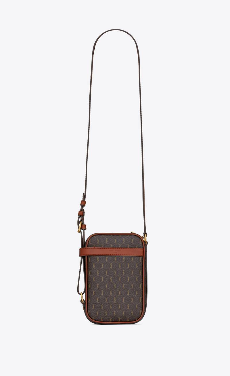 le monogramme crossbody pouch in monogram canvas and smooth leather 1