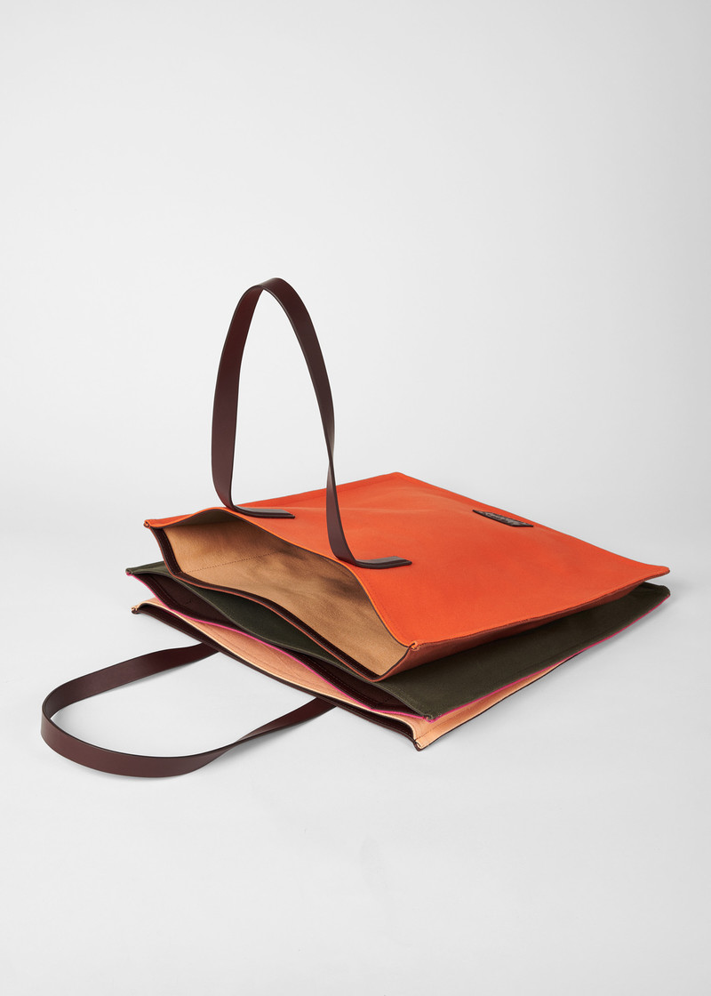 Orange Cotton Concertina Tote Bag 6