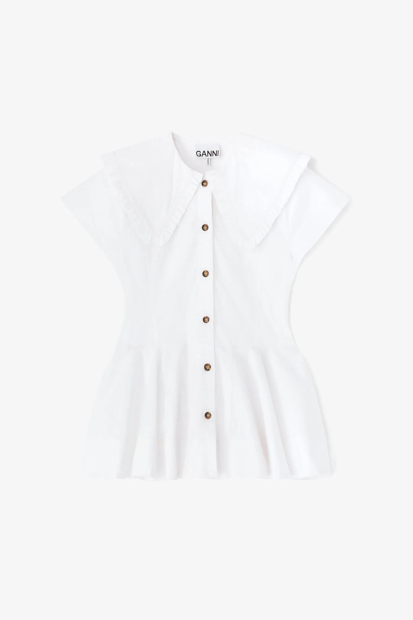 SHORT COTTON RUFFLE SHIRT - 1
