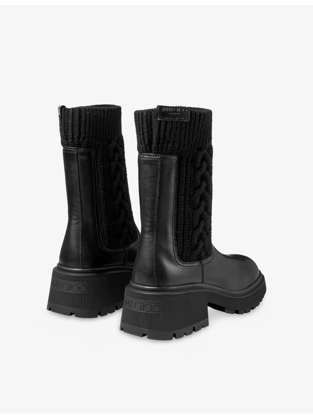 Tamia Knitted And Leather Calf Boots - 4
