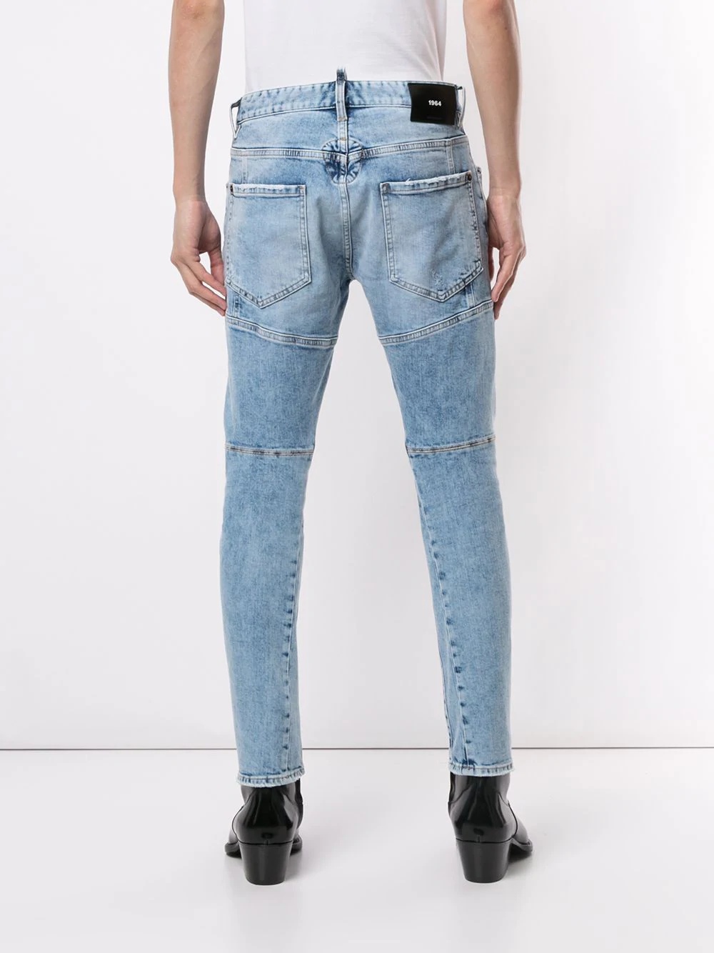 distressed straight leg jeans - 4