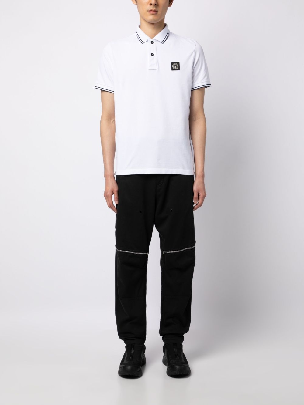 stripe-trim piqué polo shirt - 2