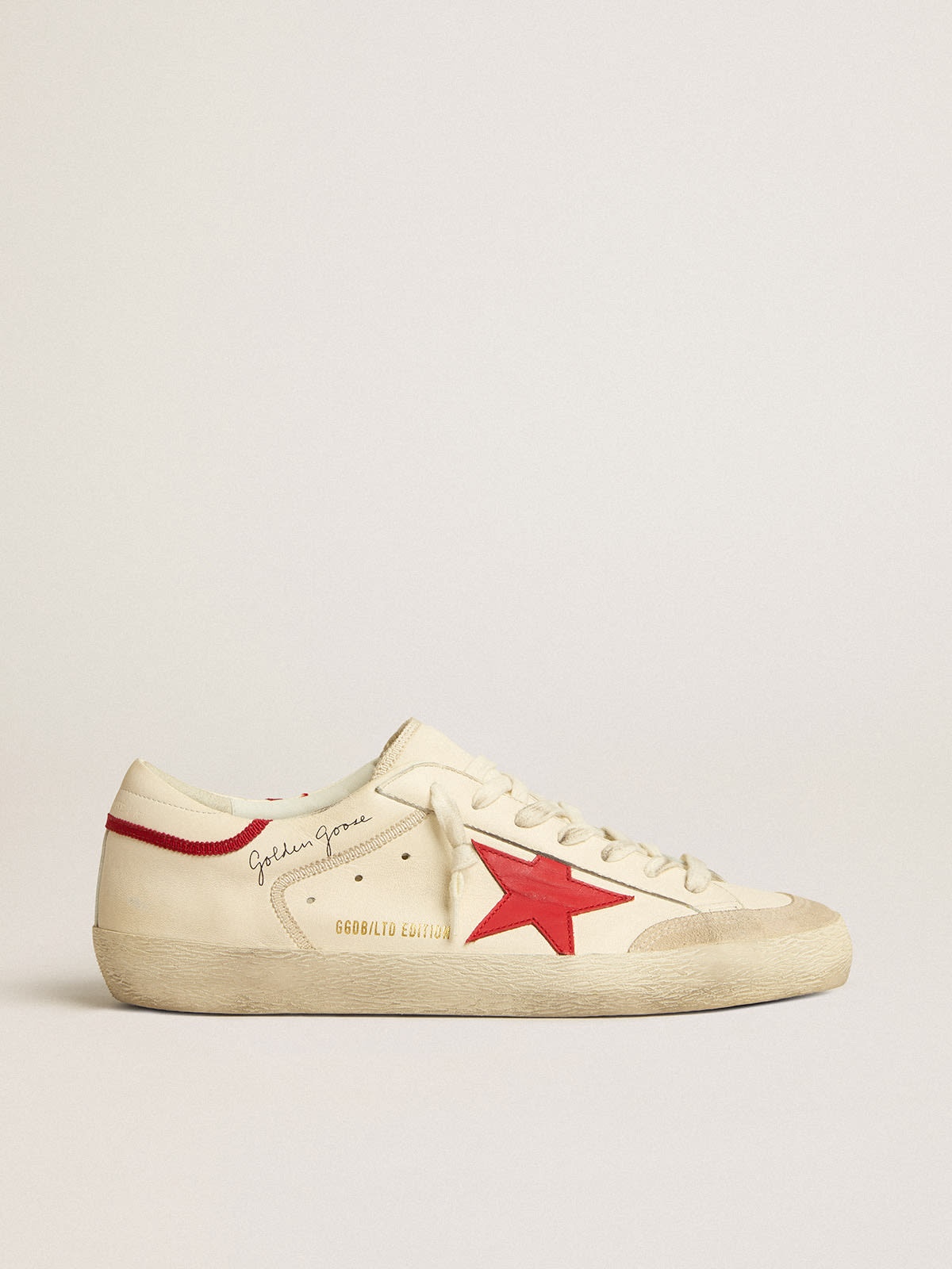 Super-Star LTD in nappa with red leather star and pearl suede toe - 1