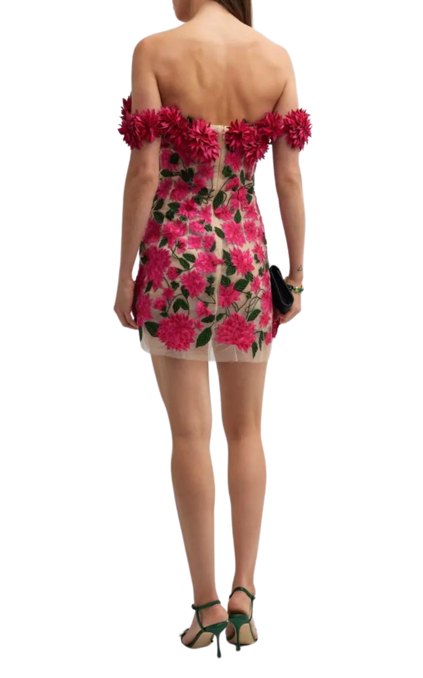 Dahlia Floral-appliqué Mini Dress - 5