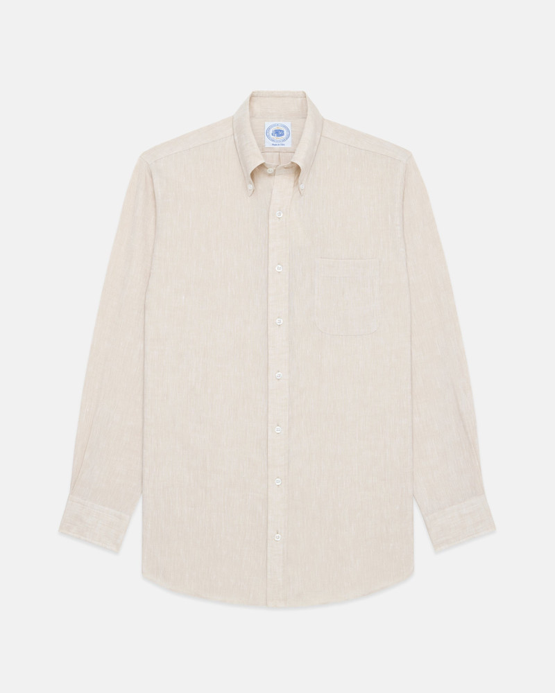 J. PRESS MADE-IN-USA THOMAS MASON SAND LINEN SHIRT outlook