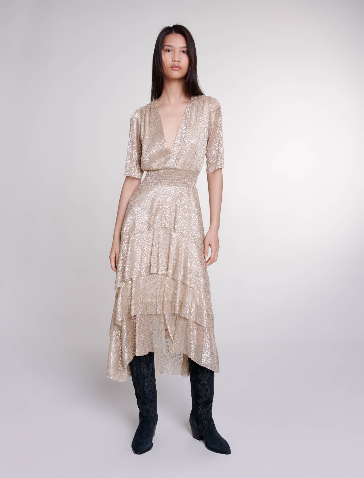 Shimmer dress with ruffles - 2