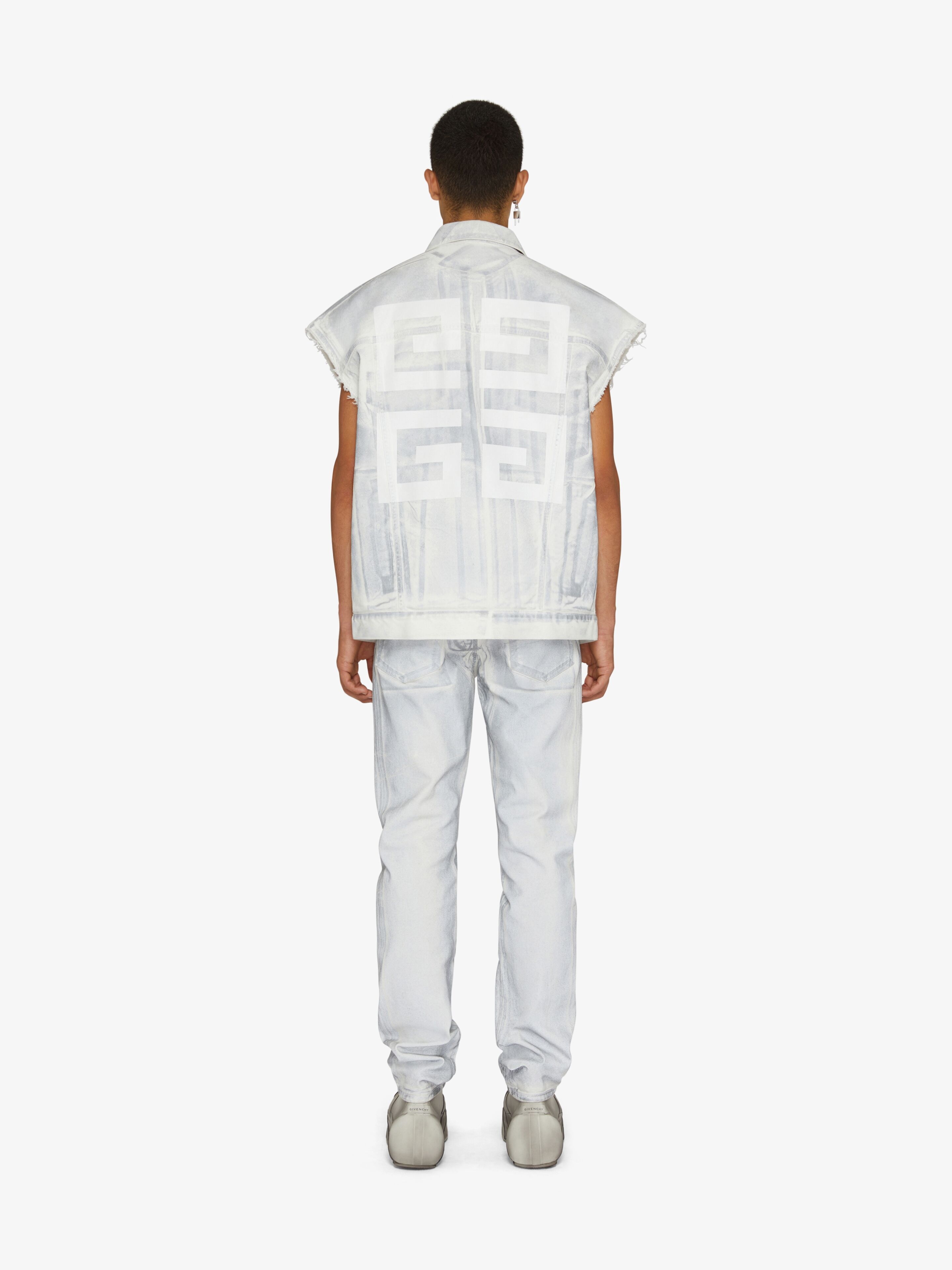 STRAIGHT FIT JEANS IN PAINTED DENIM - 4