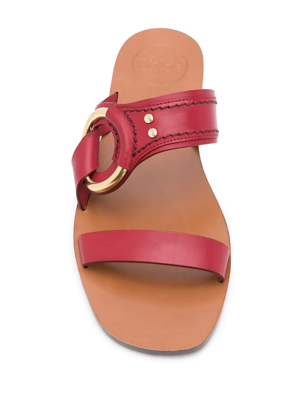 ring detail flat sandals - 4