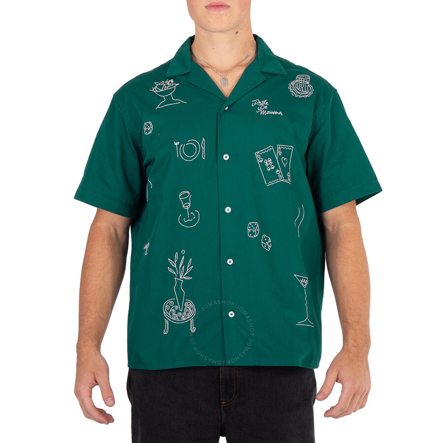 Drole De Monsieur Forest Green La Chemise Brodee Shirt - 3