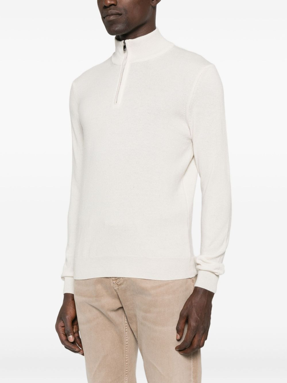 half-zip cashmere sweater - 3