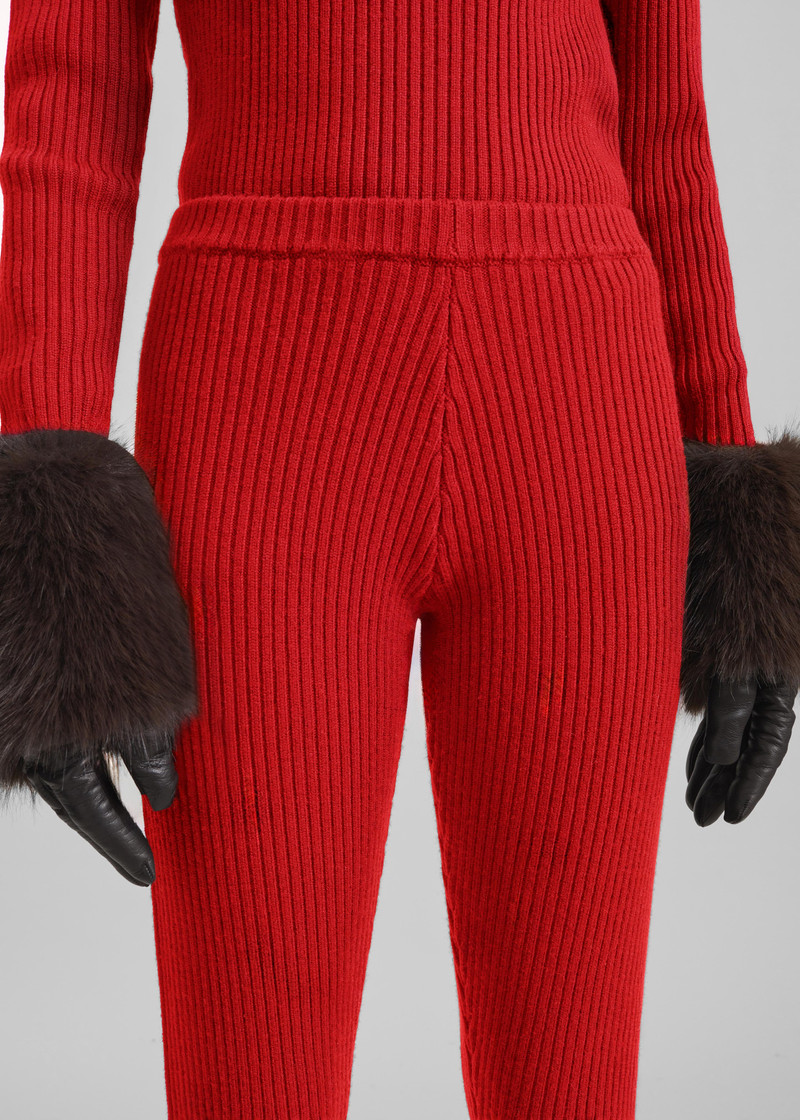 Piuma Knit Stirrup Leggings - Red 6