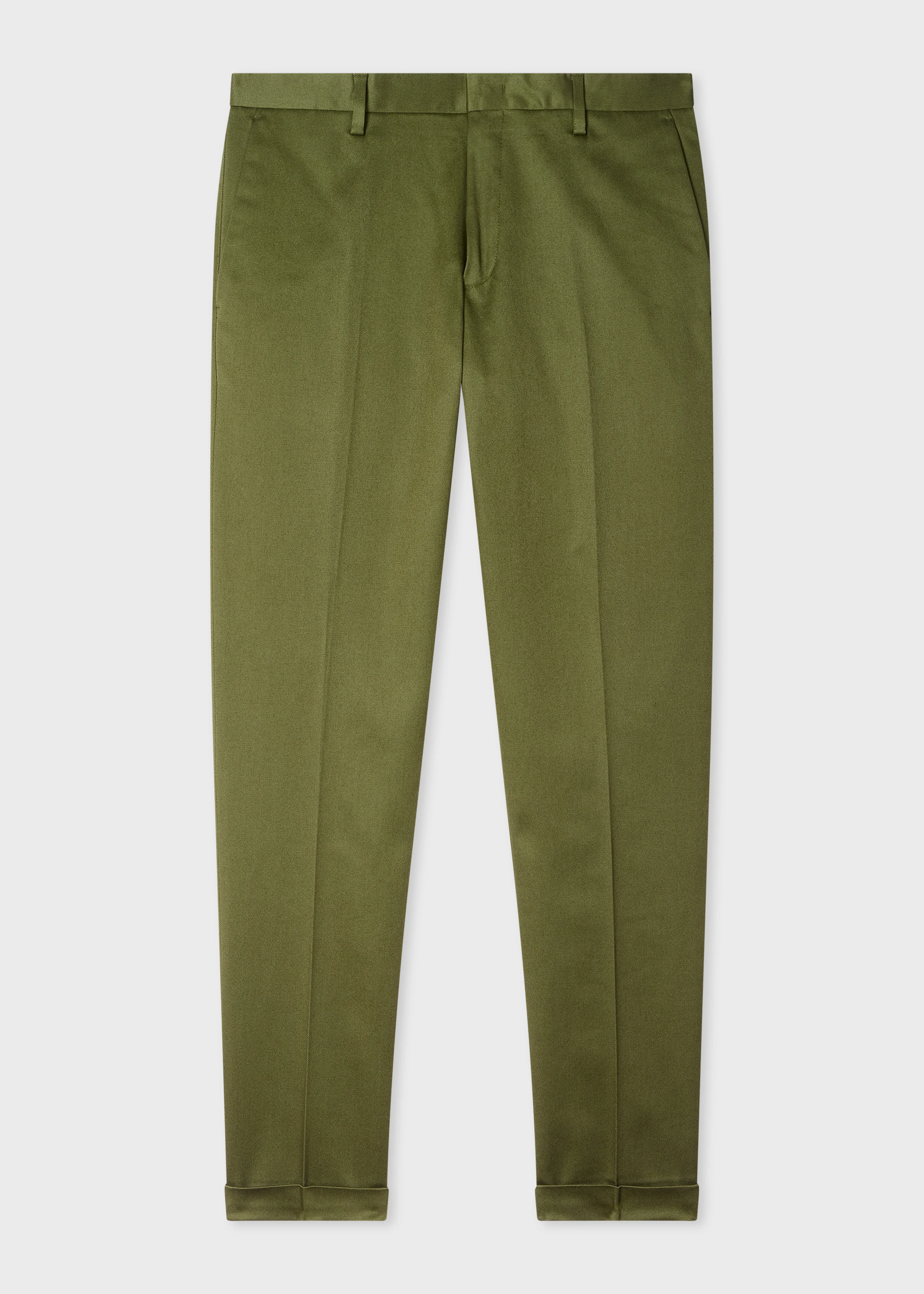 Slim-Fit Khaki Green Stretch-Cotton Chinos - 1