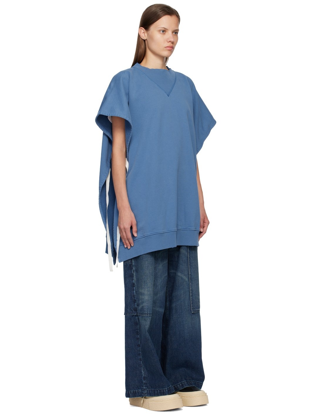 Blue Draped Sweatshirt - 2