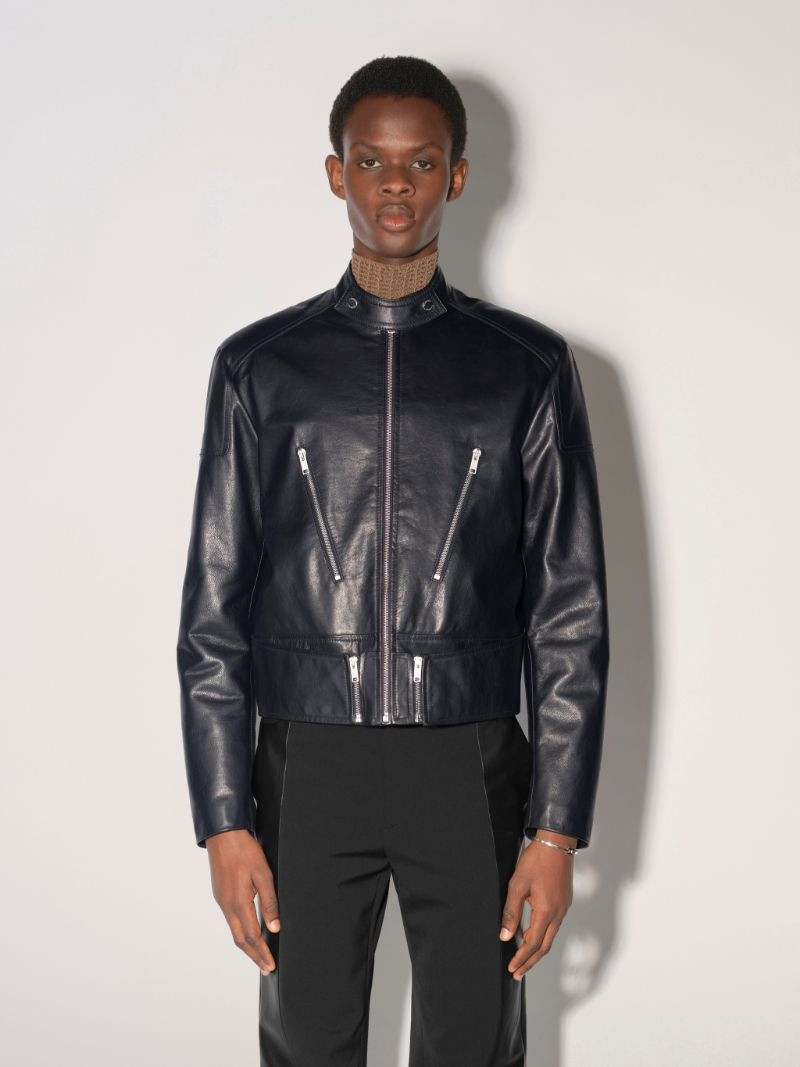 ZIPPED LEATHER BIKER JACKET 3
