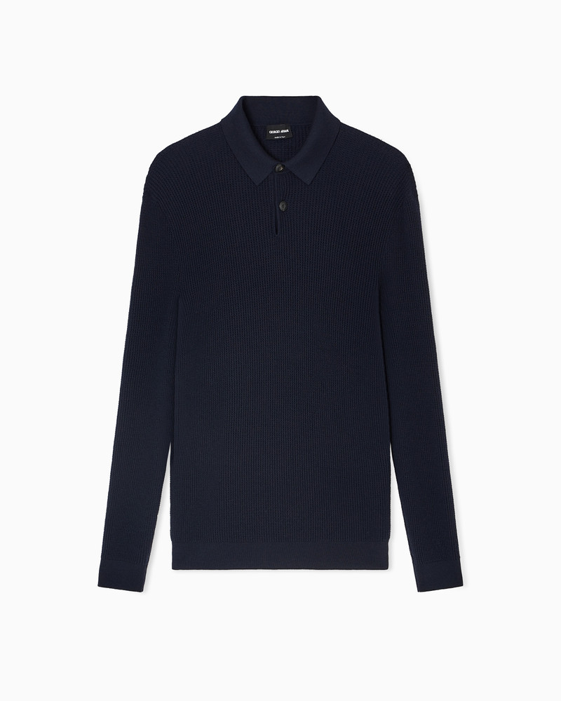 LONG-SLEEVED POLO SHIRT IN VIRGIN WOOL AND CASHMERE 1
