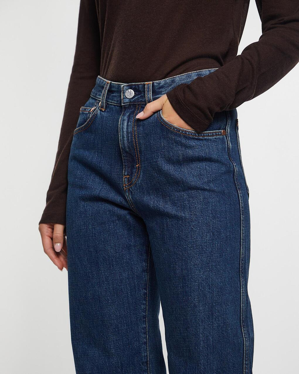 Jeans Relaxed High Waisted Washed blue - 4