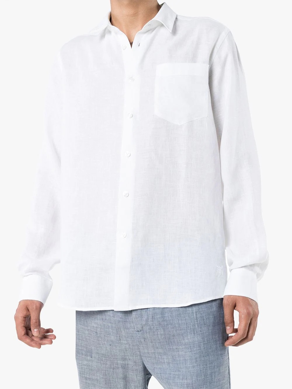 long-sleeve linen shirt - 2