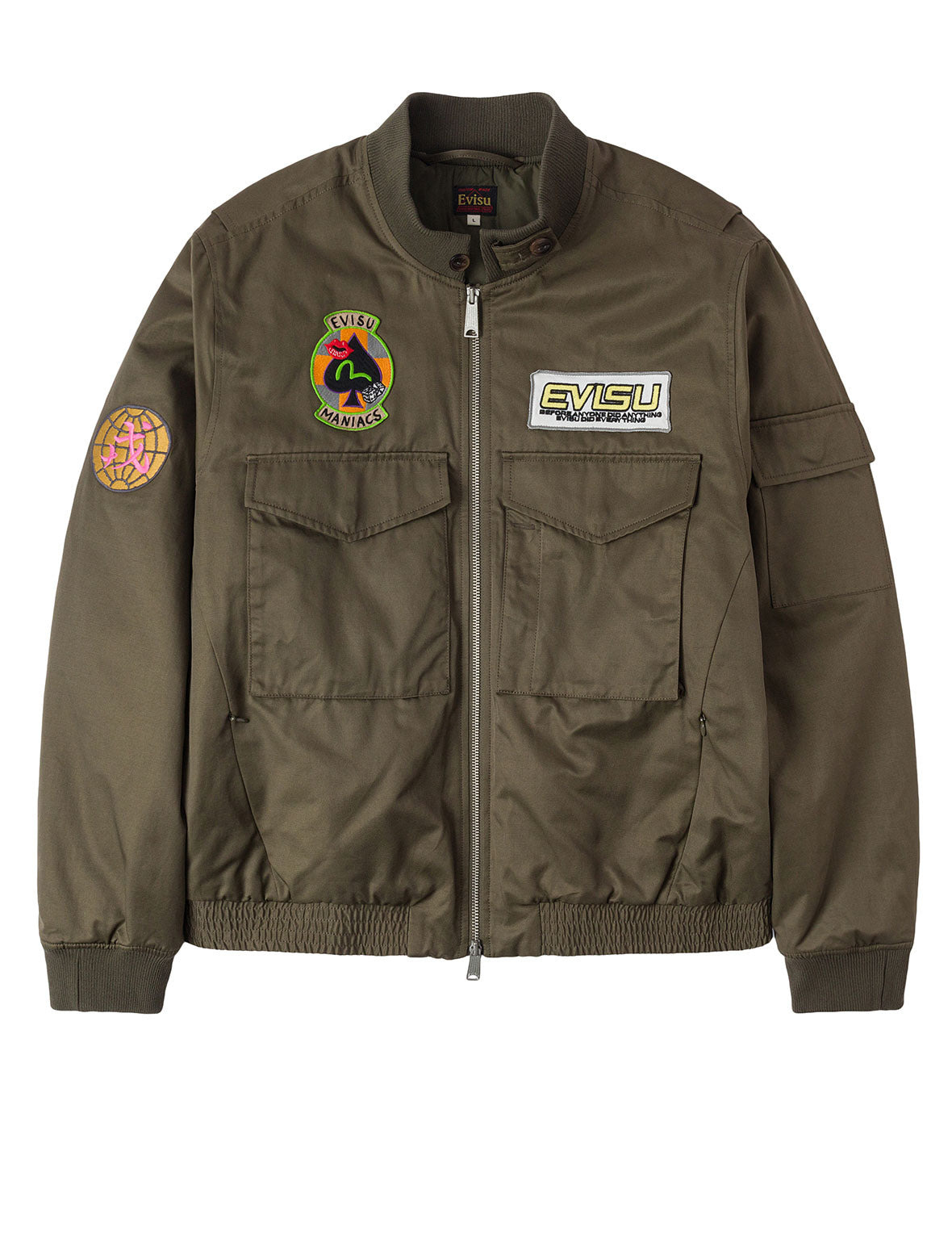 Multi Logo Badges Embroidery Regular Fit Padded Bomber Jacket - 16