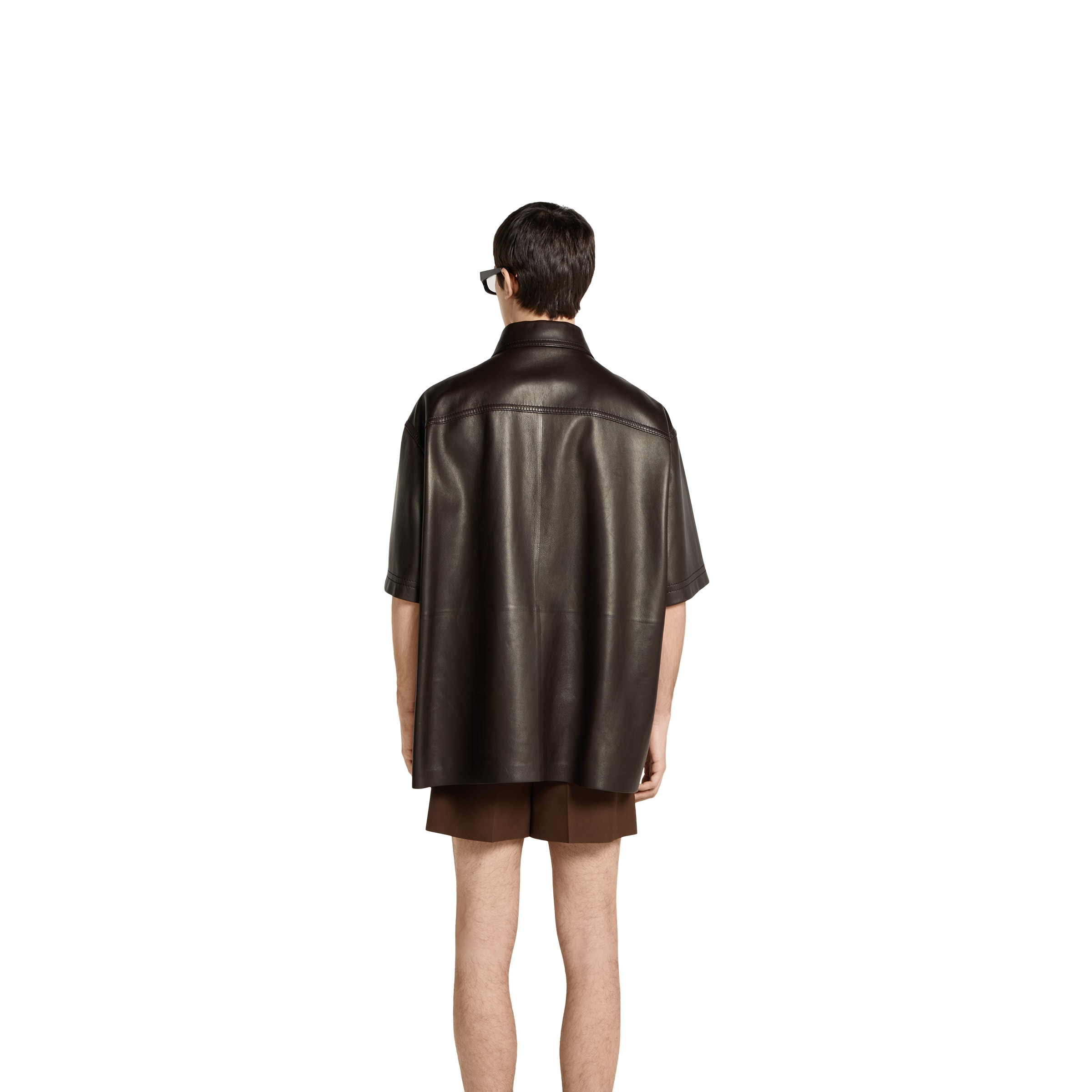 Embossed plongè leather shirt - 4