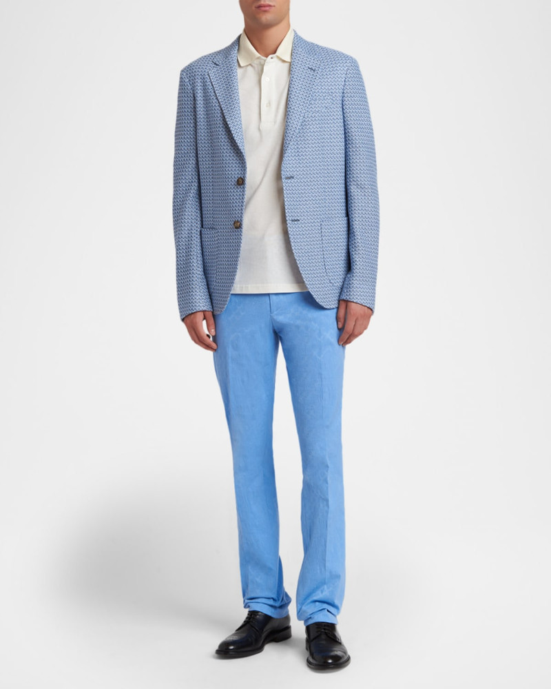 Etro Men's Tonal Paisley Stretch Cotton Pants outlook