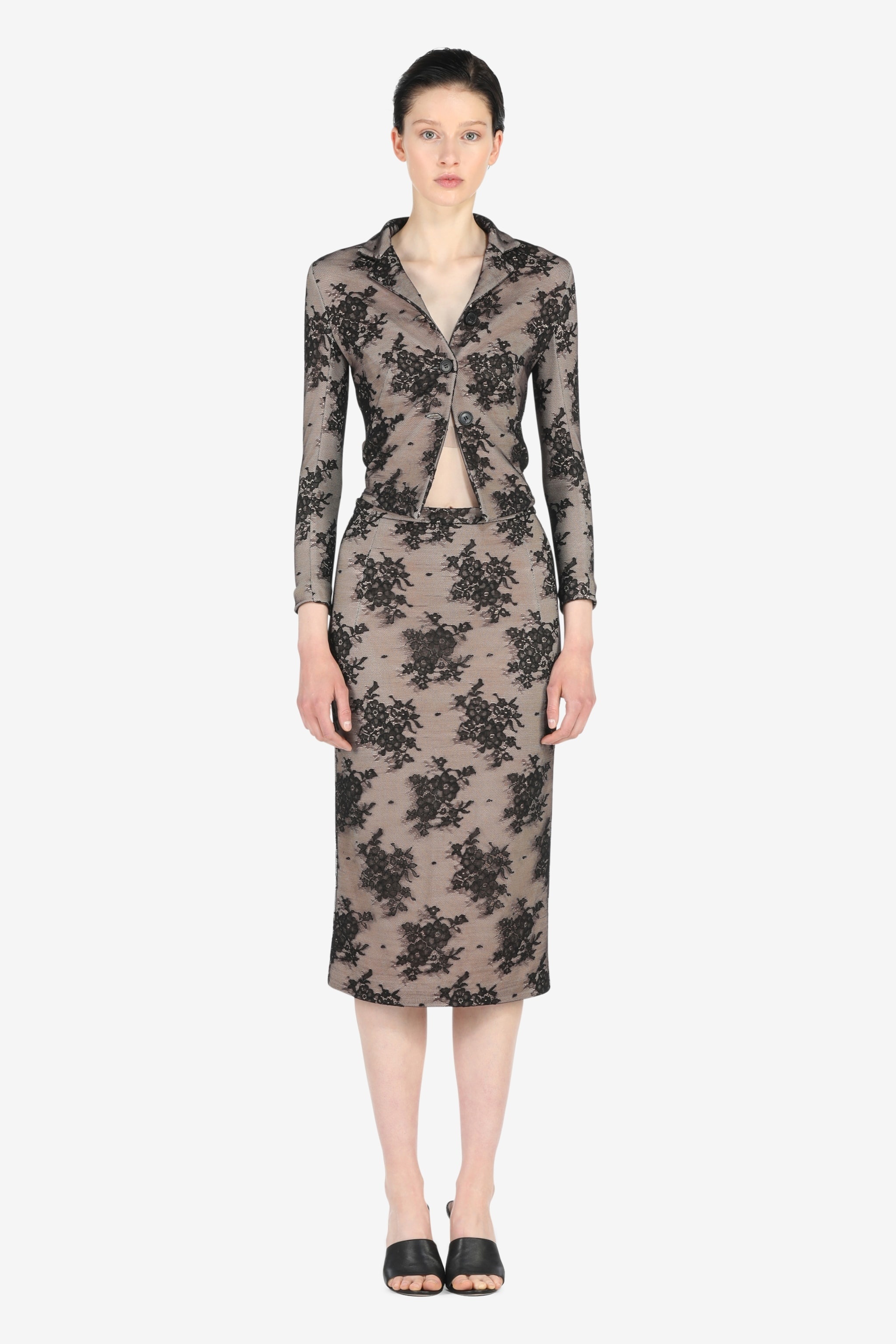 LACE PENCIL SKIRT - 4