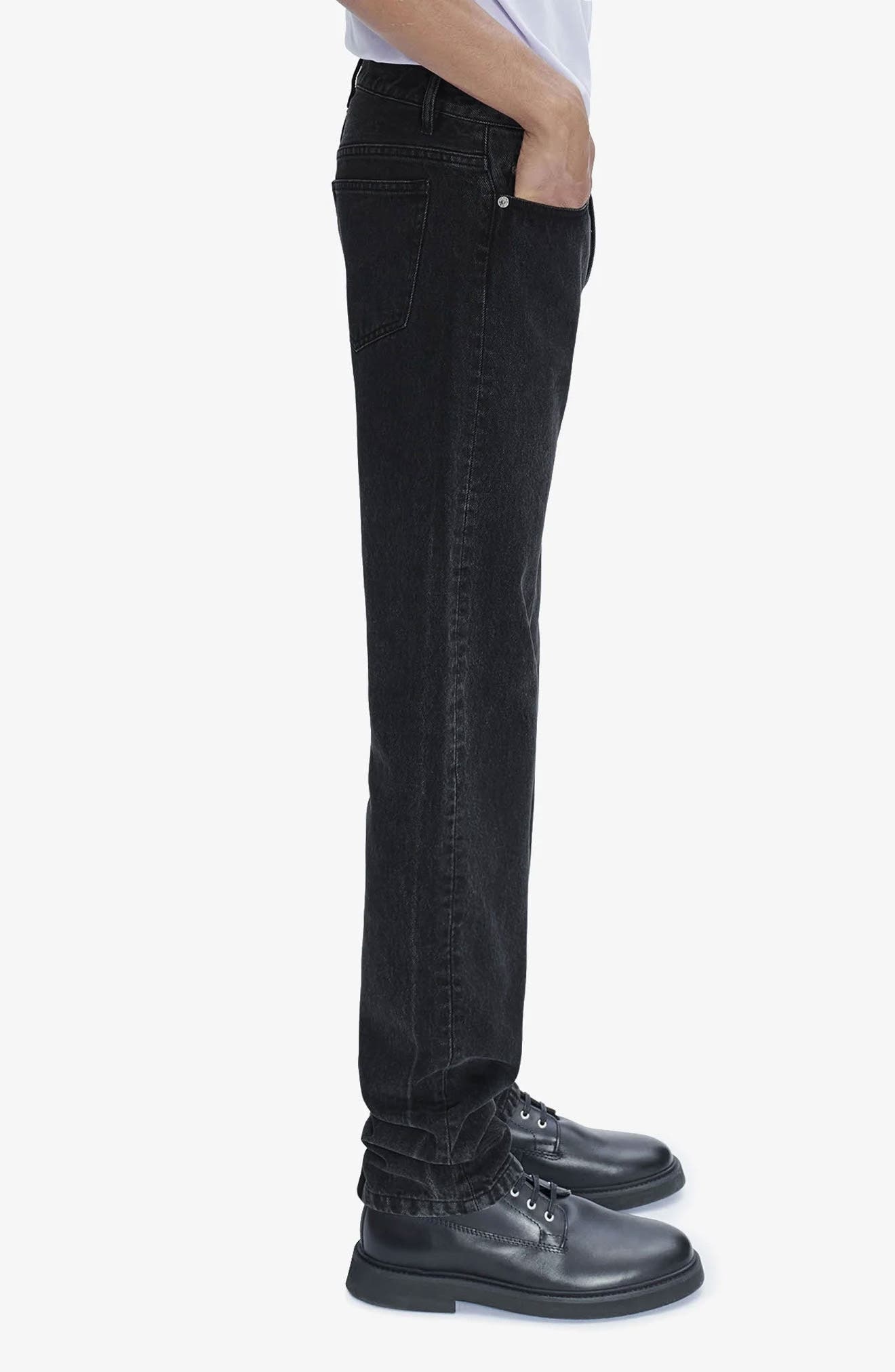 A.P.C. New Standard Straight Leg Jeans in Noir Delave at Nordstrom - 3
