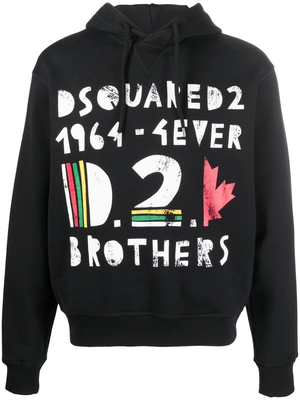 graphic-print cotton hoodie - 1
