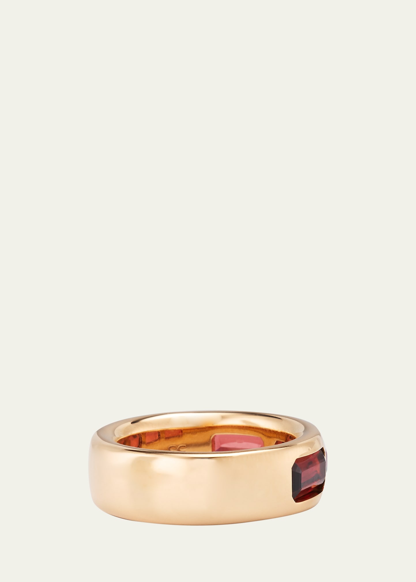 18K Rose Gold Iconica Garnet Band Ring - 4