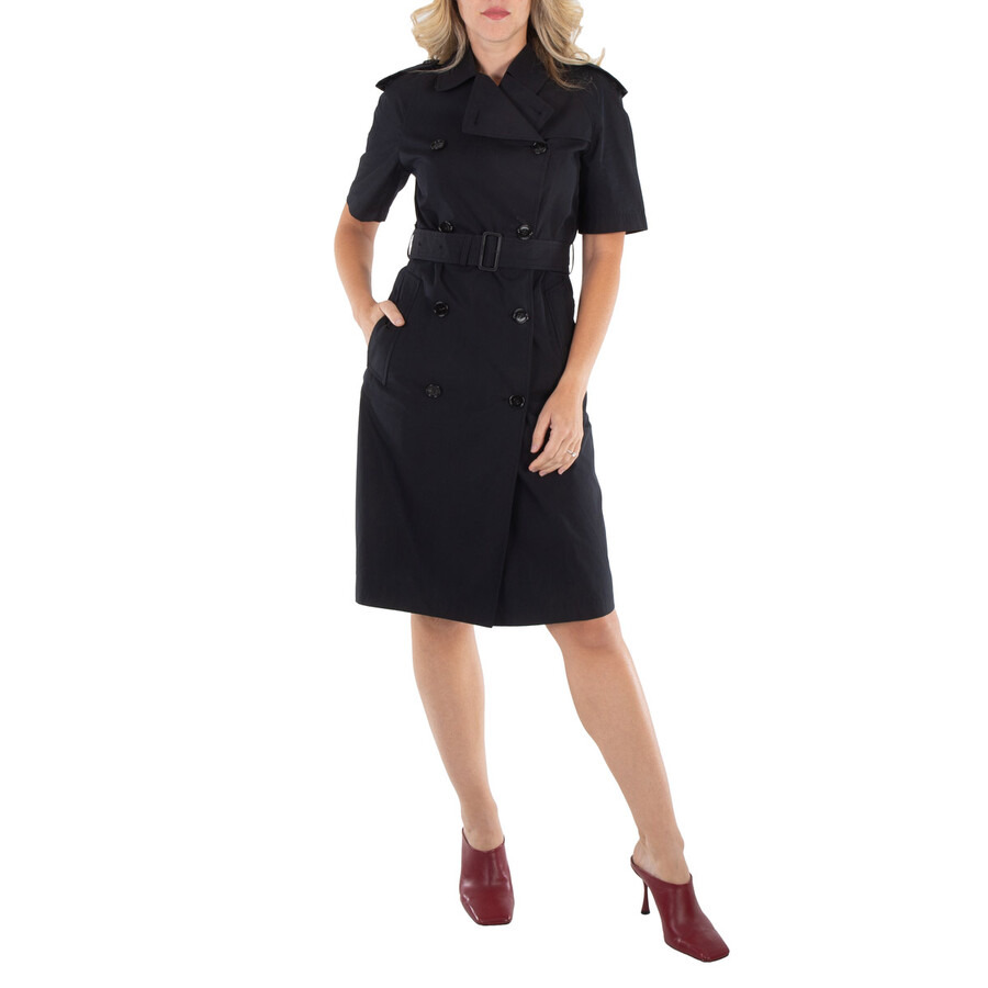 Burberry Black Cotton Blend Belted Trench Dress - 3