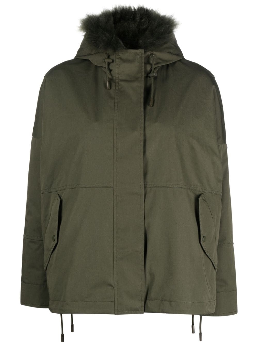 reversible hooded cropped parka - 1