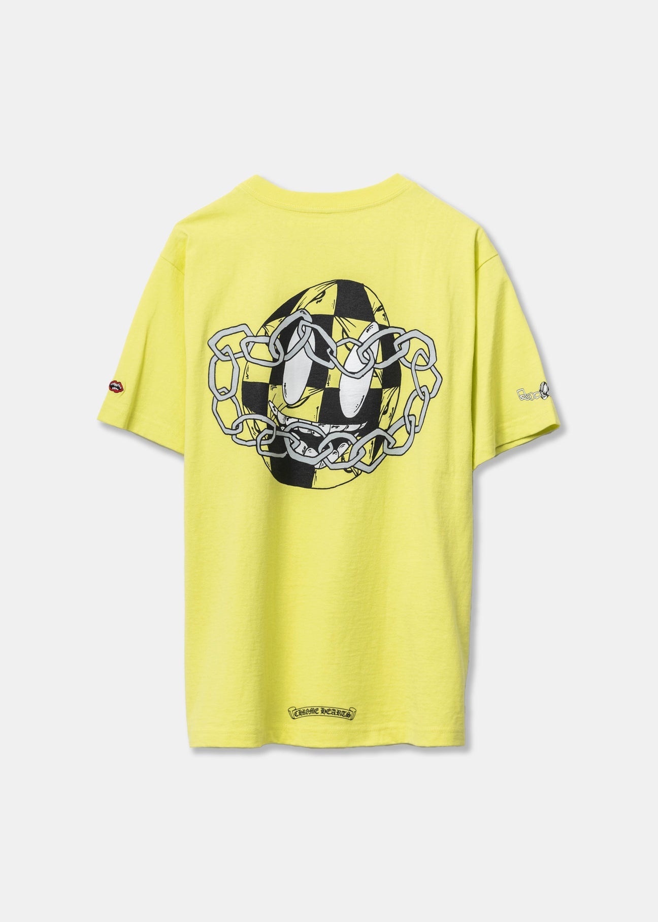 Neon Yellow Chrome Hearts x Matty Boy Chain Face T-Shirt - 2